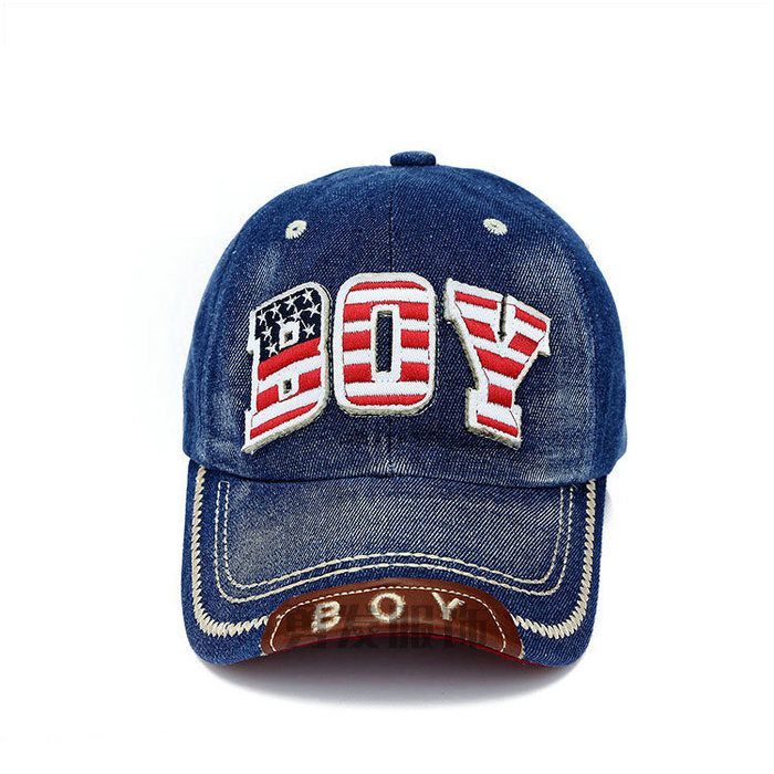 牛仔boy棒球帽六页帽定做洗水牛仔布男女广州帽子工厂