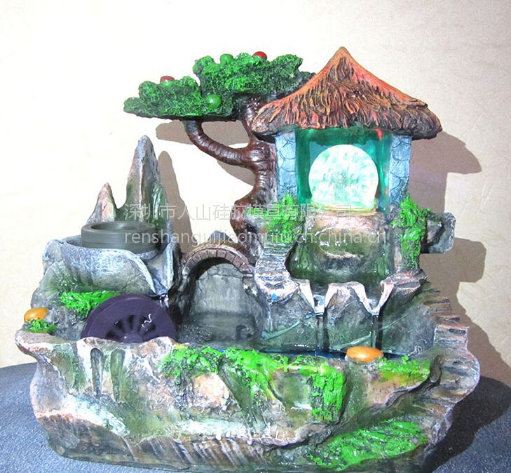 风水轮鱼池水景家居摆件硅胶模具家居雕塑假山硅胶模具