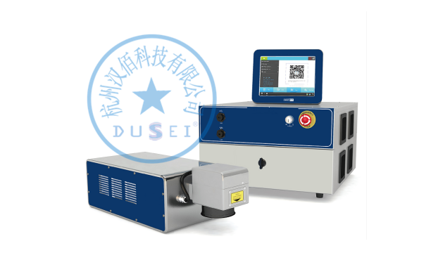 杜赛高速瓶盖激光打码机一分钟可以打300米的激光打二维码机