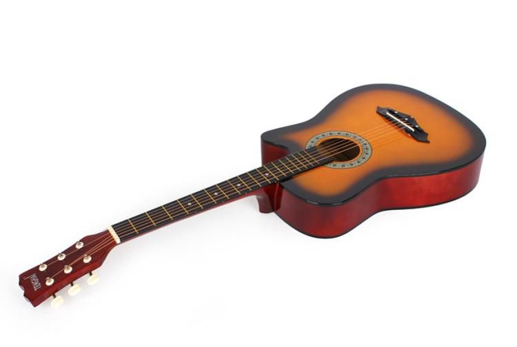 杰丽斯38寸吉他guitar民谣木吉它缺角练习琴多色选批发