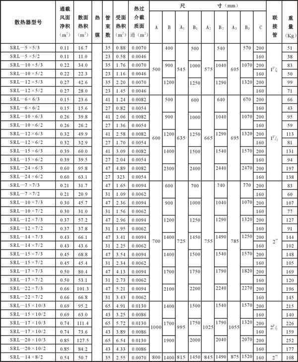 德正srl型散热器srz型空气加热器钢铝复合翅片式散热器