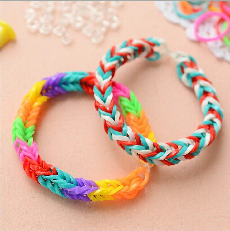 rainbowloom混色橡皮筋diy編織皮圈彩虹手鍊彩虹皮筋200個裝