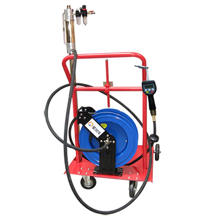 宝润佳移动式气动预设定量注油器防滴漏润滑油枪输油卷管盘