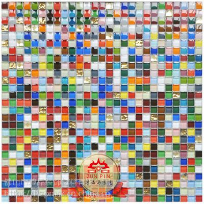 水晶小颗粒冰裂马赛克卫生间浴室玻璃瓷砖拼花砖拼花马赛克价格 中国供应商