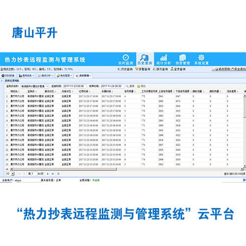 “热力抄表远程监测与管理系统”云平台