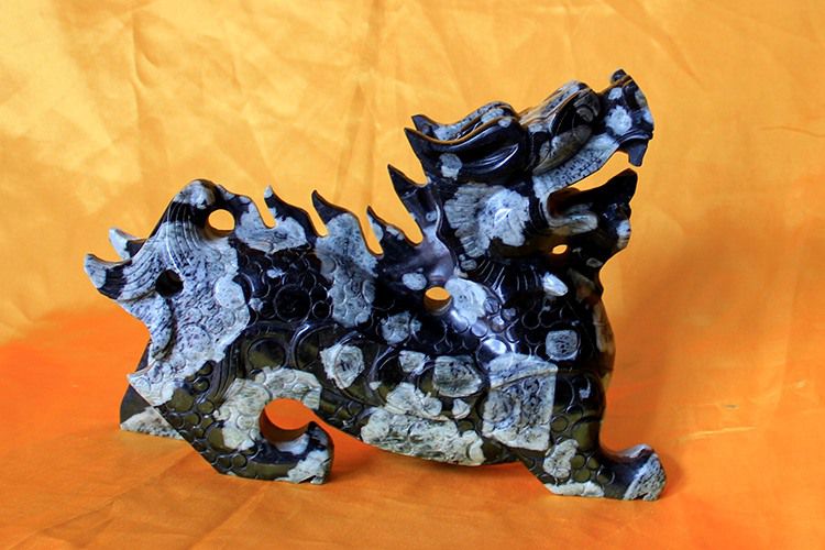 天然奇石牡丹石雕刻工艺品麒麟礼品家居装饰办公摆件产地包邮