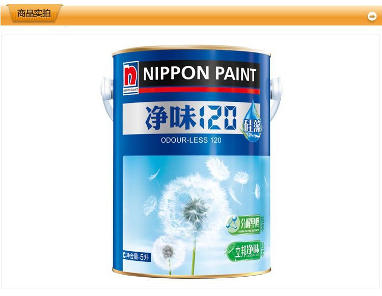 立邦漆净味120硅藻抗甲醛乳胶漆墙面漆油漆涂料5l
