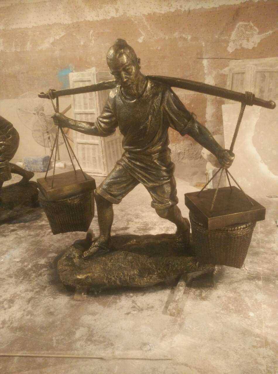 农民伯伯春耕劳作雕塑***,玻璃钢农耕人物铜塑像生产厂家,铸铜割麦子