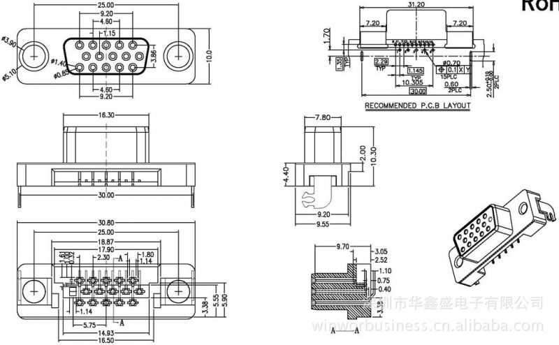 vga15p沉板式正反向