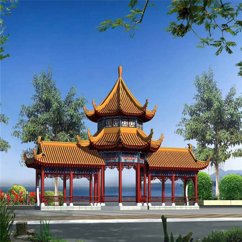 仿古走廊设计图古建长廊施工仿古游廊