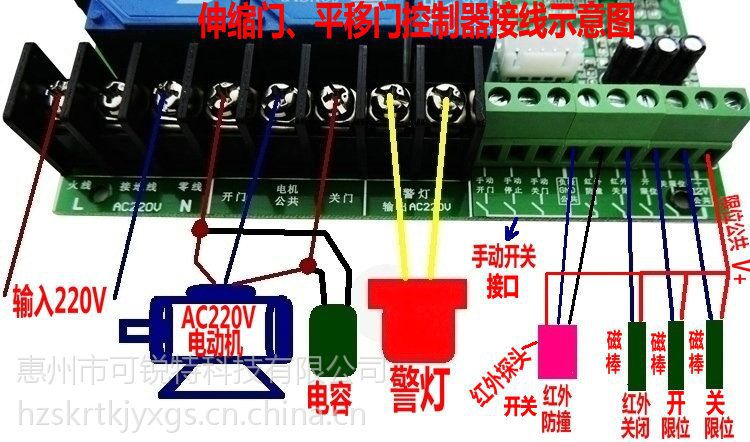 电动平移门控制接线图图片