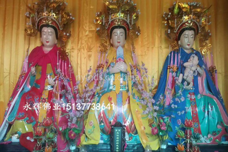 河南佛道家佛像道教神像玻璃钢佛像三霄娘娘佛像厂家2米