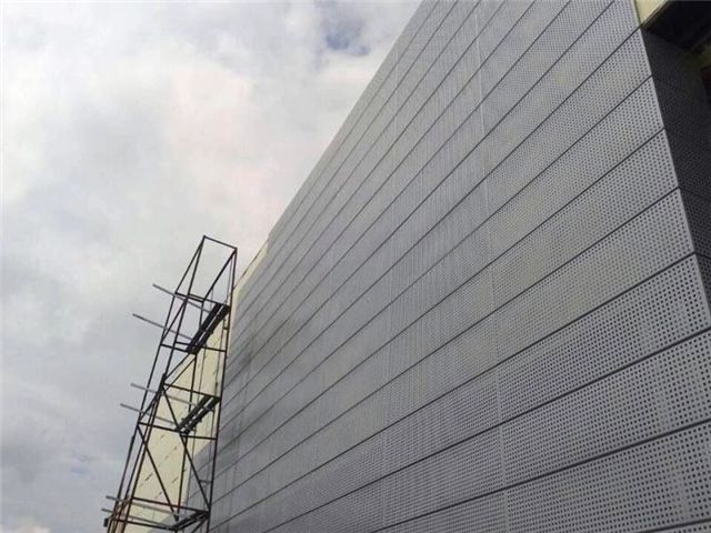 传祺汽车4s店金属外墙冲孔板门头银灰色镀锌冲孔钢板