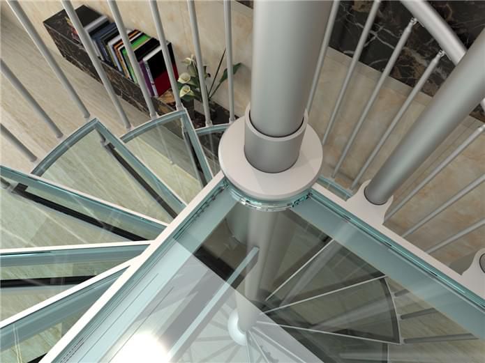 广东铝合金旋转楼梯中柱旋转楼梯铝合金楼梯定制ydlhjx004