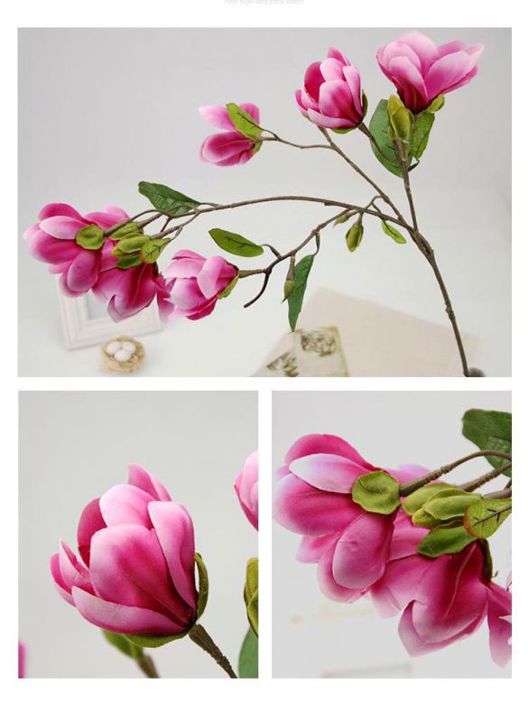 居家装饰工艺品仿真玉兰花假花花束加工一件代发