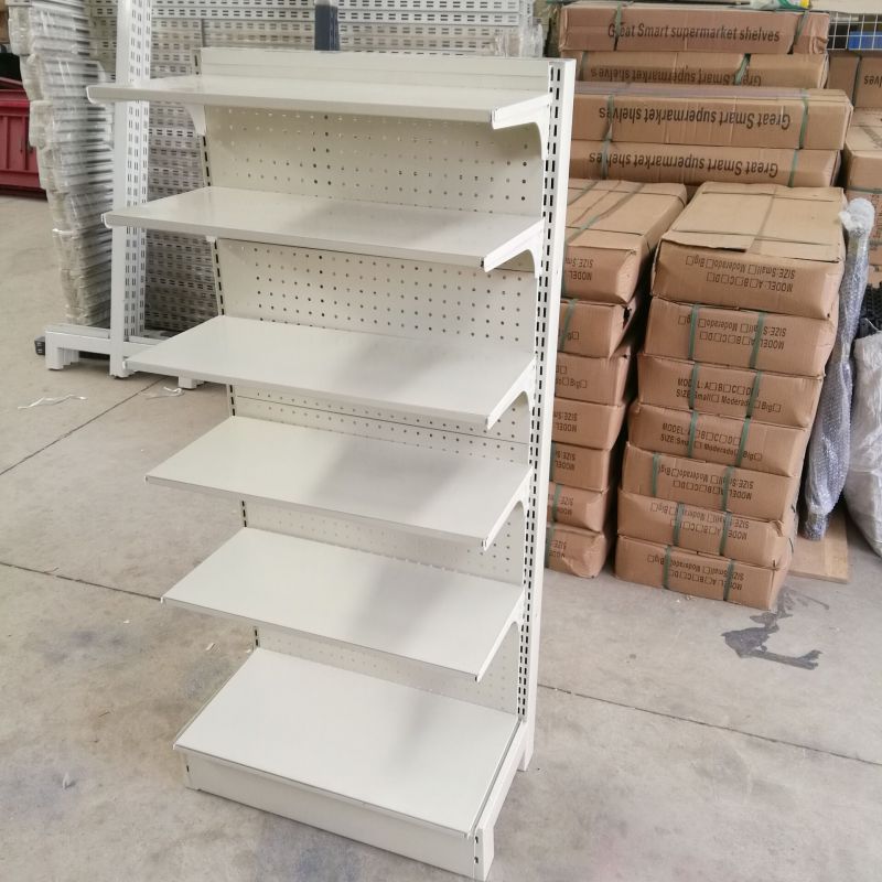 超市金属端头货架便利店饮料陈列展示架单面挂面货架端头