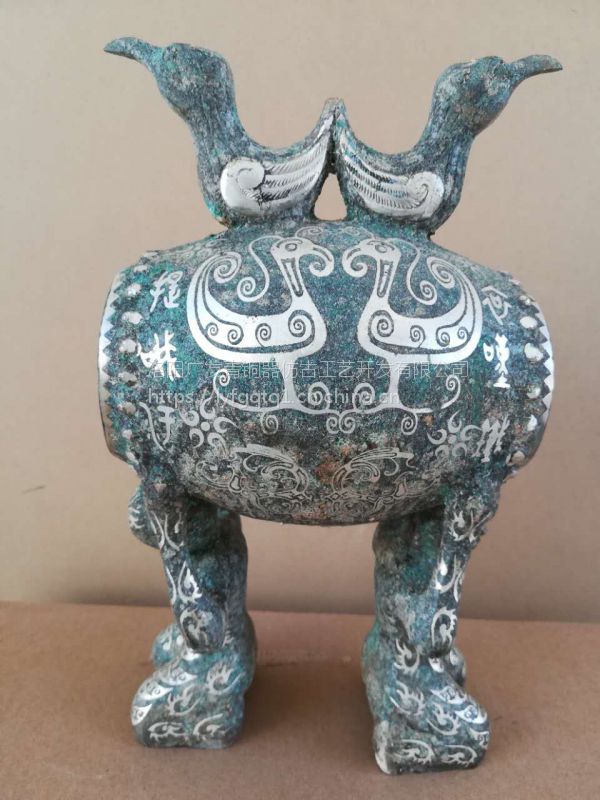 错银跪俑双鸟鼓青铜战鼓商代青铜器乐器- 供应商网