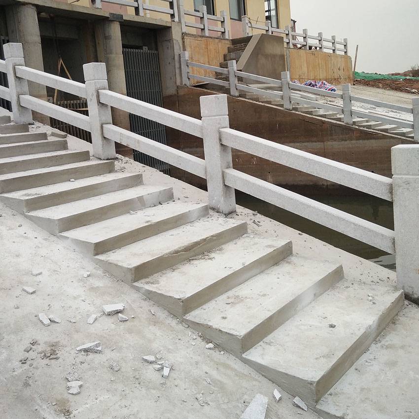 精品石雕栏杆 台阶石栏杆 斜坡栏板栏杆 古建筑石栏杆