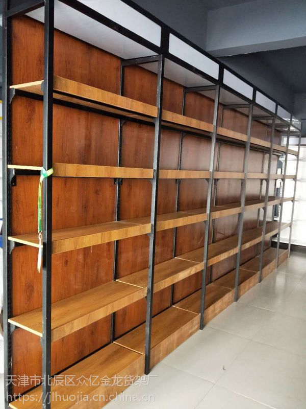 天津货架厂母婴展柜展架便利店连锁店商超货架钢木架子