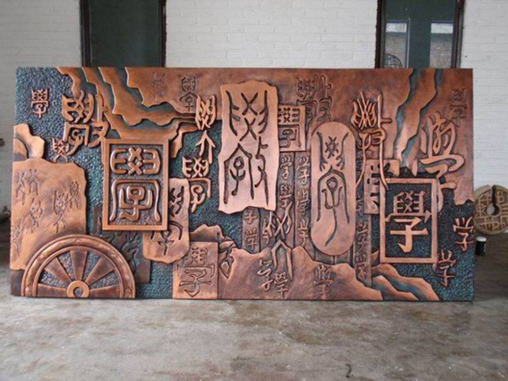 铜雕法字浮雕大厅玻璃钢文化墙大型铜色适合法院背景壁画人造砂岩奇美