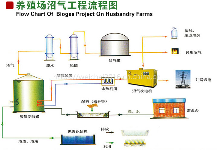 热电联80kw潍柴沼气发电机组利用热回收技术发电可配沼气发酵罐