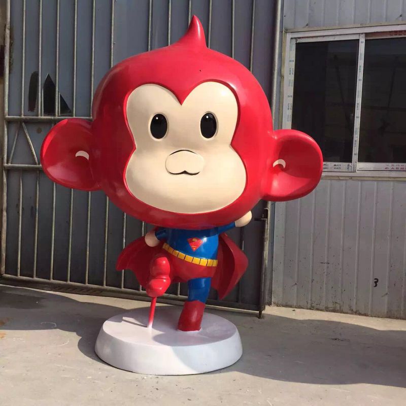 齐天大圣新品q卡通版猴子玻璃钢美陈雕塑地产商场展览道具租售