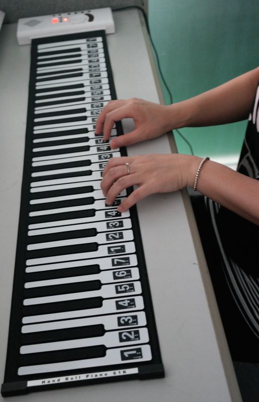 博锐钢琴61键进口ic多功能手卷钢琴厂家批发