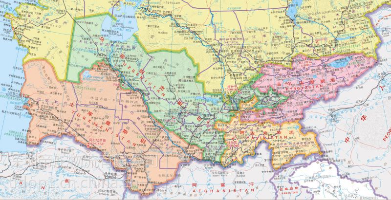 土库曼斯坦行政地图图片