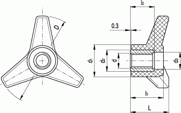 VB.639 FP - 三臂旋钮