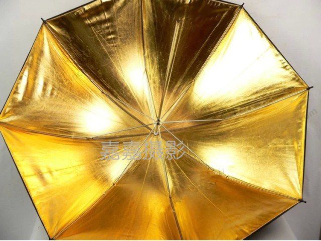 凯丽美摄影棚摄影伞33寸外黑内金反光伞金伞金色伞灯