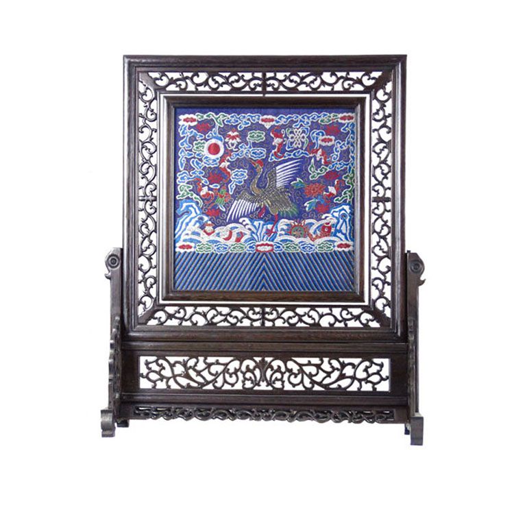 南京云锦南京特产屏风鸡翅木云锦文一品屏风送亲朋好友商务礼品