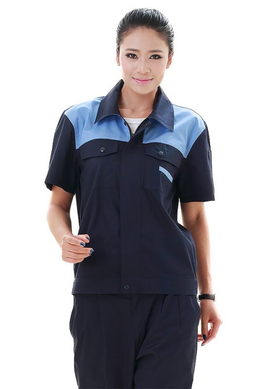 夏季工厂半袖工作服空调制冷机械工装男女短袖工衣透气劳保服312