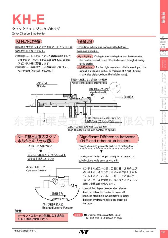 原装进口nt夹头高刚性短刀柄kh E系列kh 12e 价格 厂家 中国供应商