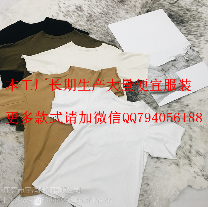 全国服装批发市场广州韩版纯棉T恤宽松大码短袖批发白色均码棉