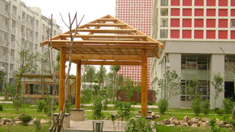 木亭子防腐木亭小区休闲木屋凉亭休息赏景木亭带座椅可定制