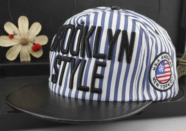男女士韩版brooklyn字母条纹平沿帽嘻哈街舞棒球帽子批发