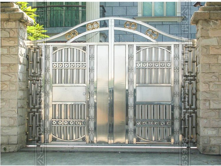 商铺304不锈钢大门304不锈钢玻璃门批发定制整体金属装饰策划