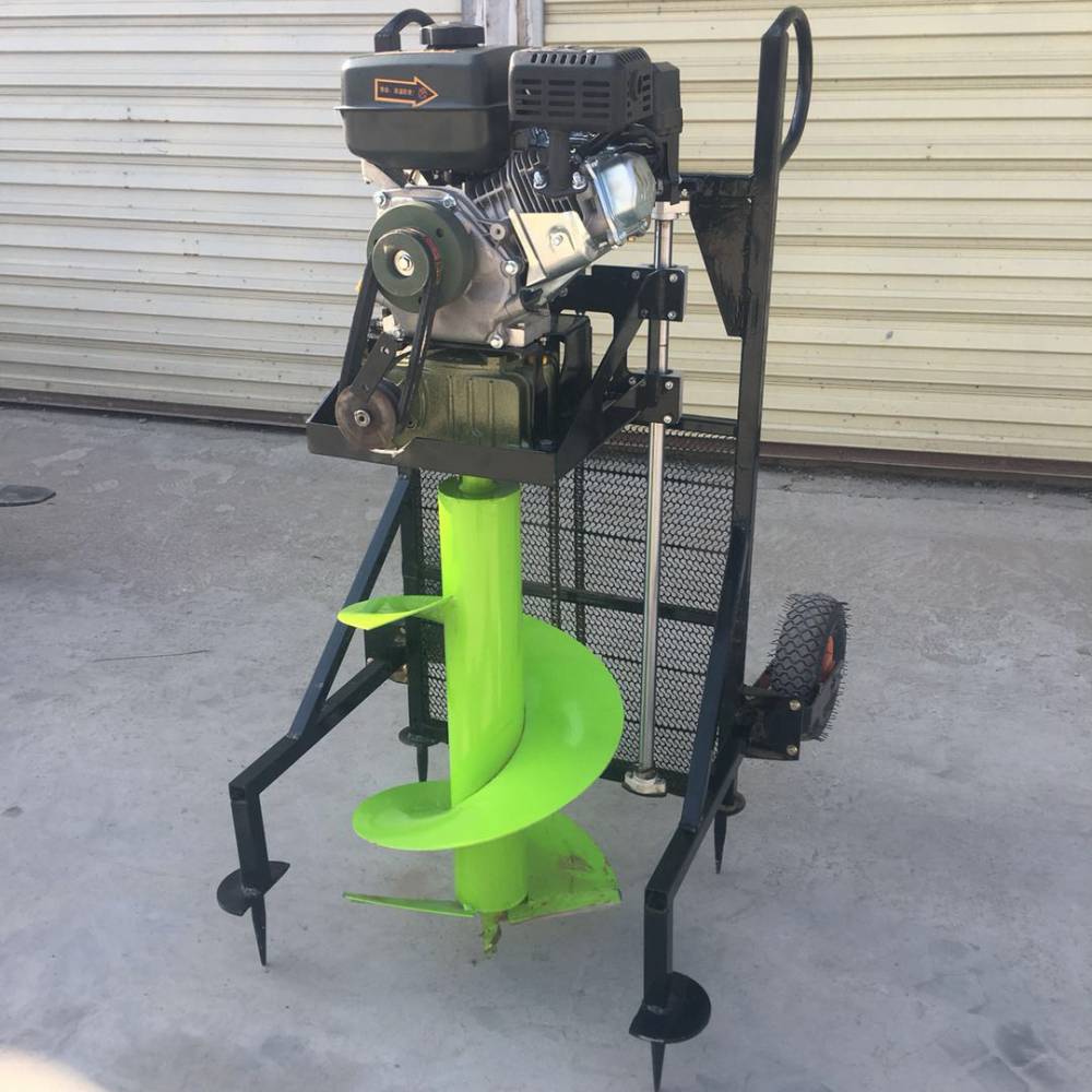 手推式农田用打坑机启航大棚埋桩钻窝机双人操作植树挖穴机哪里有卖