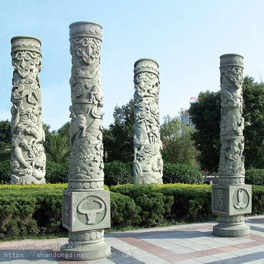 石材十二生肖柱园林工程文化柱石雕华表