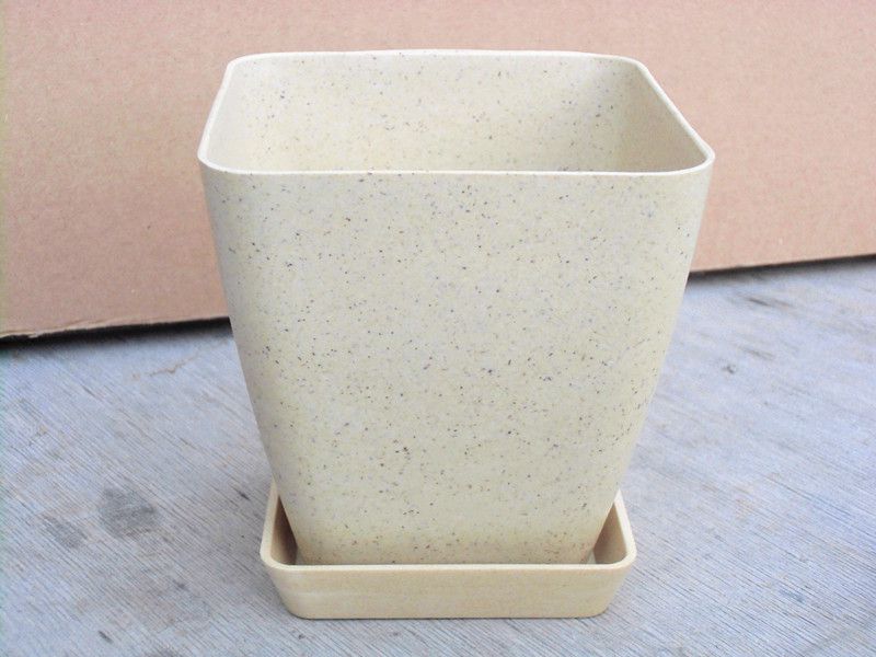 10cm口径方盆时尚简约环保可降解竹纤维花盆植物纤维多肉花盆