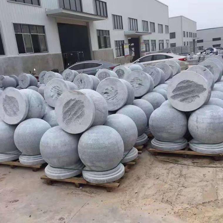 岳阳市广场小区学校门口挡车圆形路障石球直径40公分或50公分阻车球墩