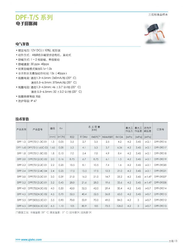 膨胀阀与制冷量对照表图片