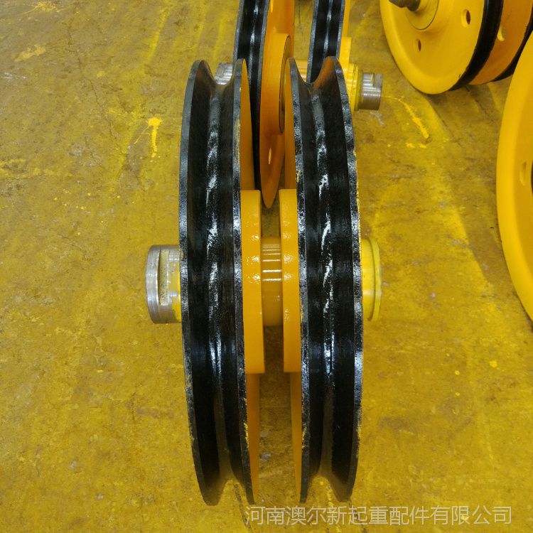 起重机械卷扬机滑轮组 轨道滑车滑轮 32吨热轧轮片 多轮吊环导向轮 澳