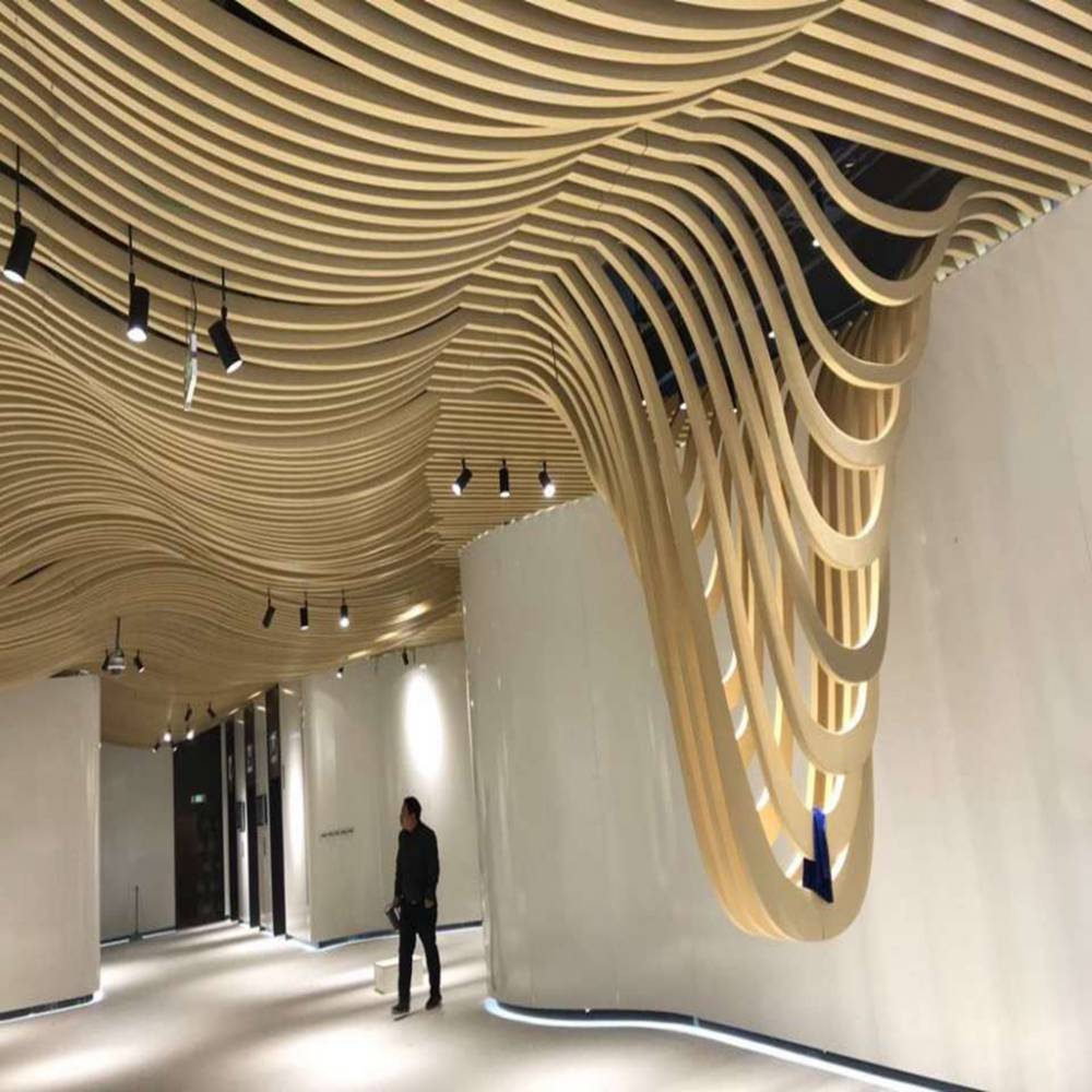 欧佰天花铝单板弧形板波浪型冲孔铝单板吊顶