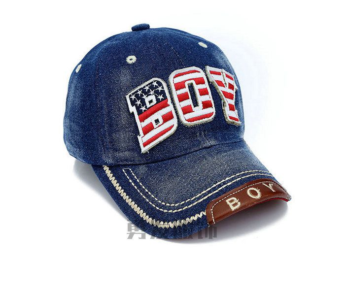 牛仔boy棒球帽六页帽定做洗水牛仔布男女广州帽子工厂