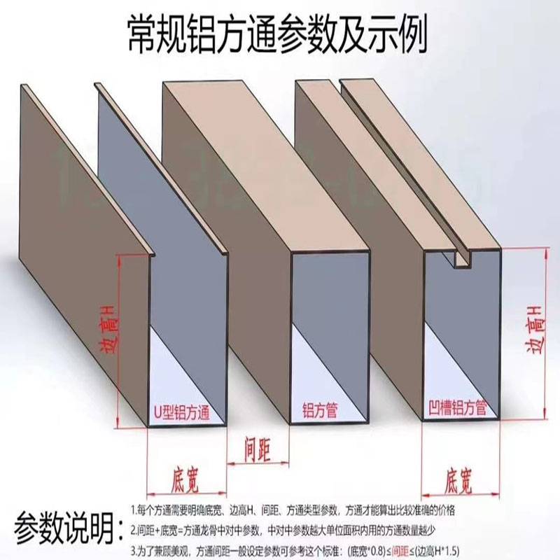 供应卡槽铝方通吊顶周口市铝合金方通厂家欧百得