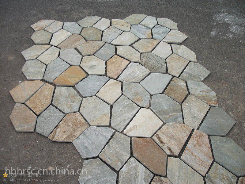 恒瑞石材供应黄木纹板岩文化石网贴石