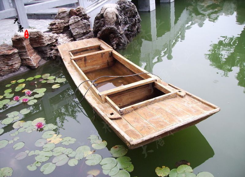 农用小木船3米小渔船传统双桨手划船农用手划船景区观光木船