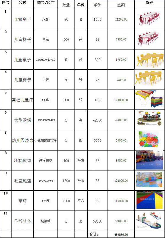 云南客户幼儿园玩具滑梯课桌椅地垫软包草坪订单