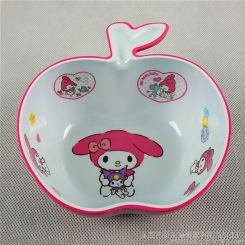 可爱造型kt印花密胺瓷碗餐具凯蒂猫饭碗卡通碗苹果形饭碗